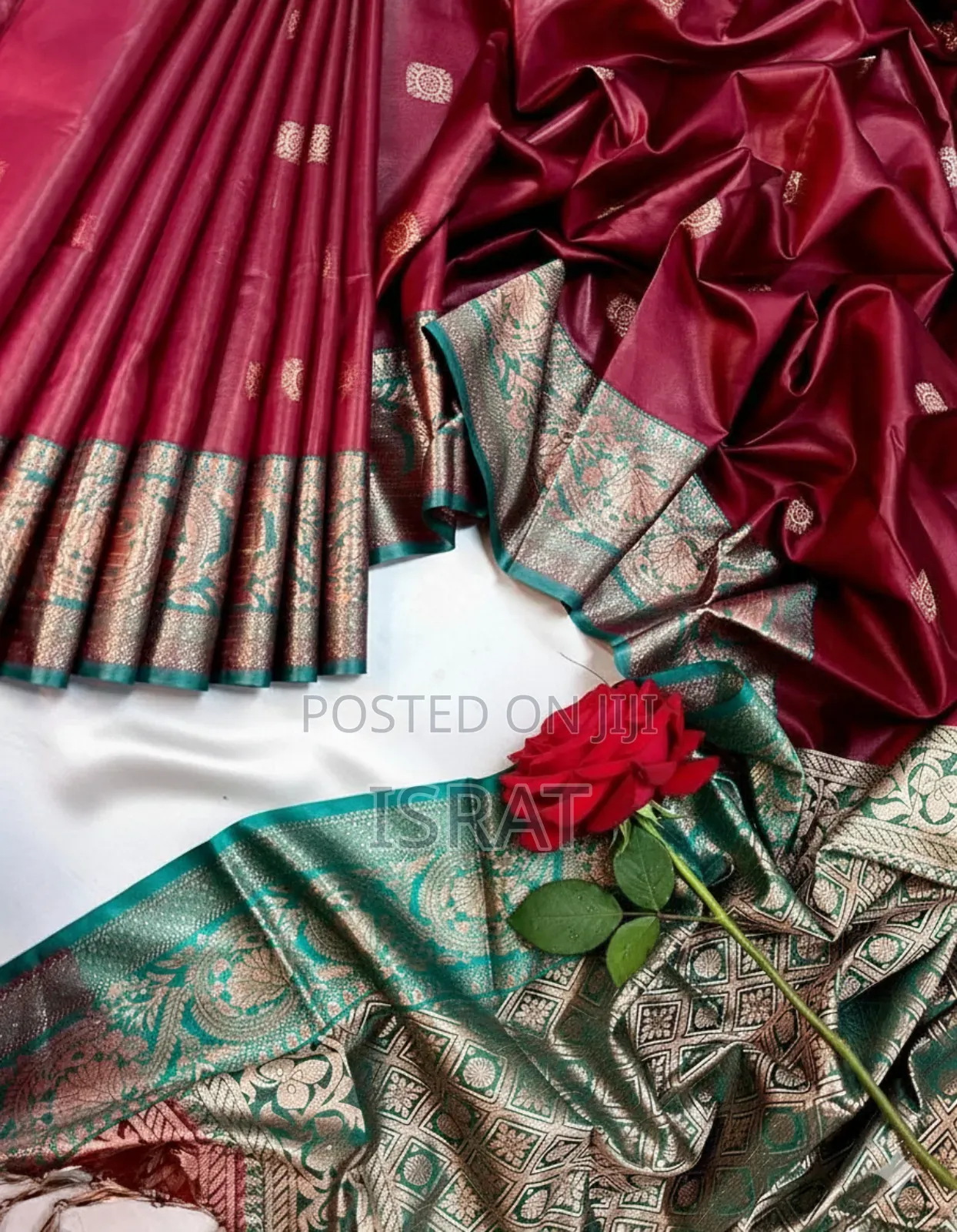 কাতান সিল্ক শাড়ি ব্লাউজ পিস সহ