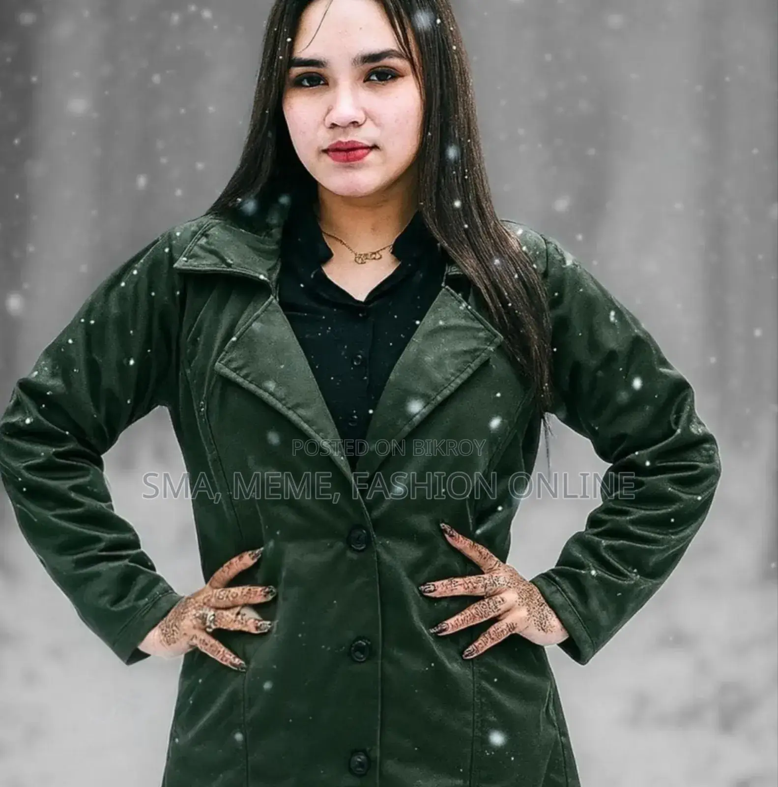 Stylish Ladies Overcoat (Button System)