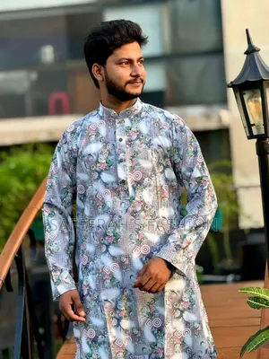 Photo - চায়না স্টিজ কাপড় ডিজিটাল পিন্ট পান্জাবিr