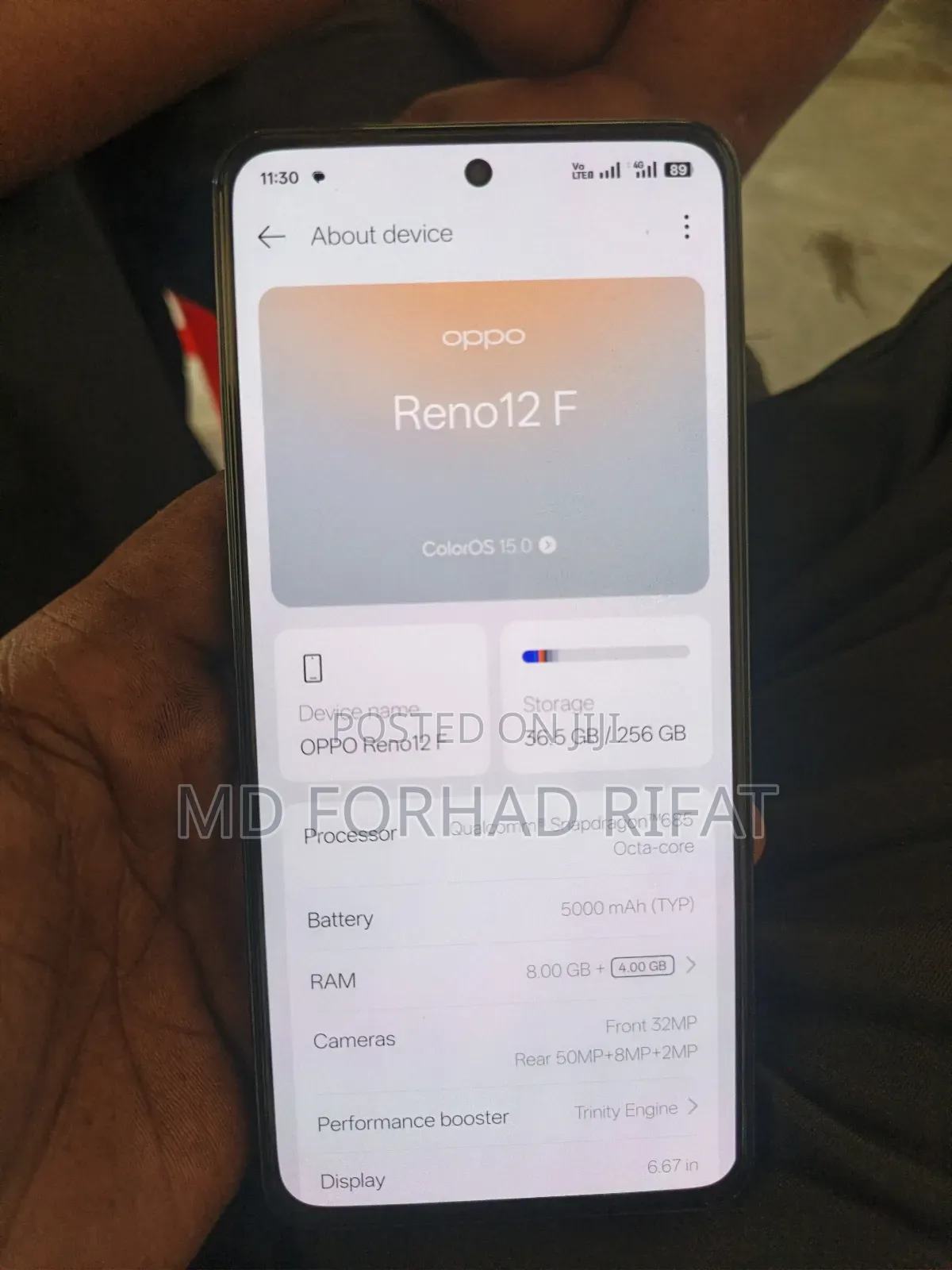 Oppo Reno12 F 4G 256 GB Black