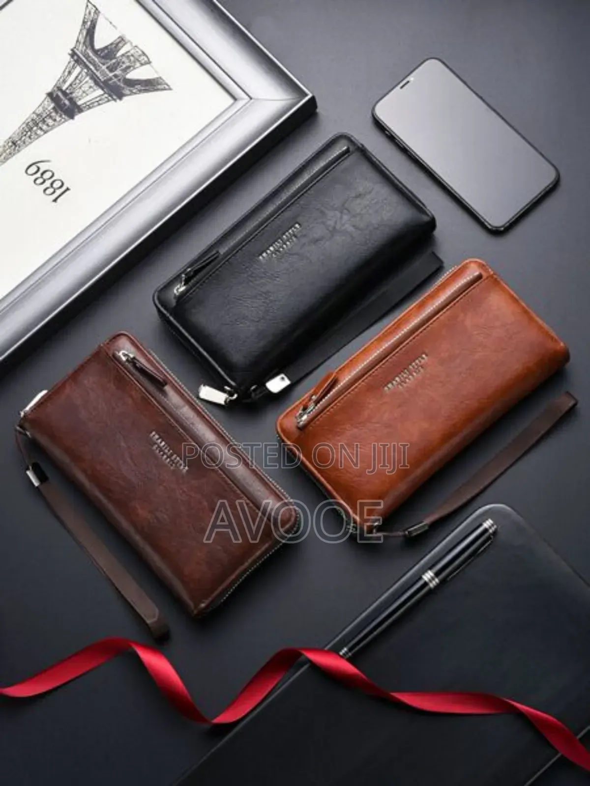 New Long Wallet Bag Soft Leather Zipper Fashion Mobile Phone Wallet