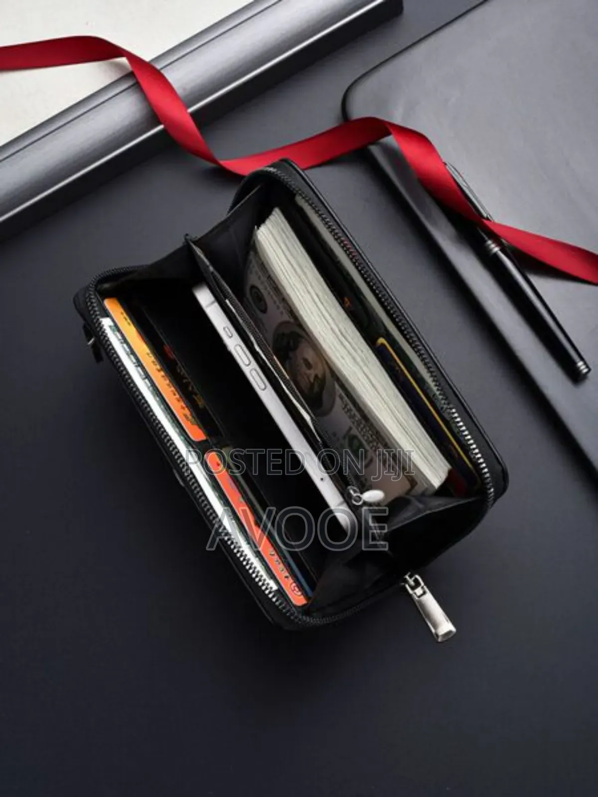 New Long Wallet Bag Soft Leather Zipper Fashion Mobile Phone Wallet