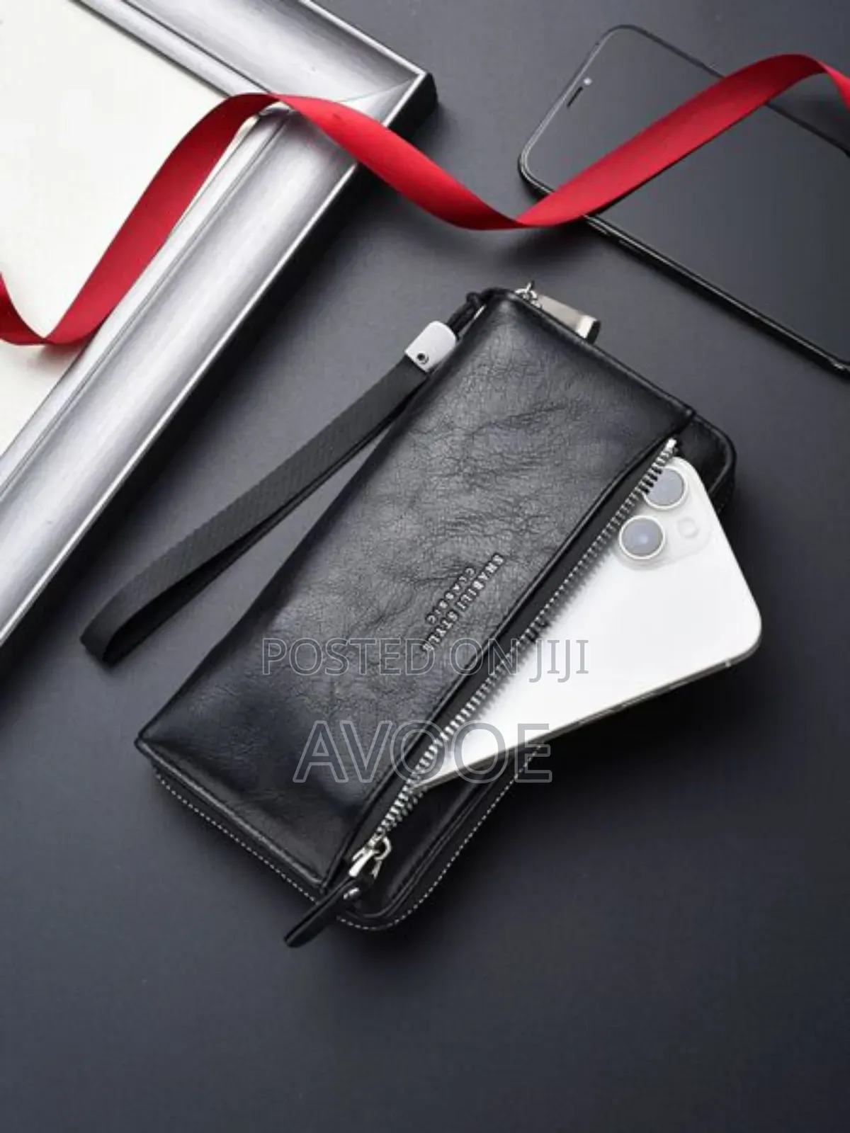 New Long Wallet Bag Soft Leather Zipper Fashion Mobile Phone Wallet