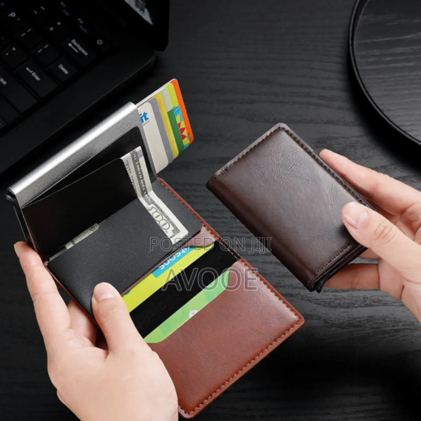 Automatic Pop-Up Credit Card Holder Aluminum Metal Box Card Slot