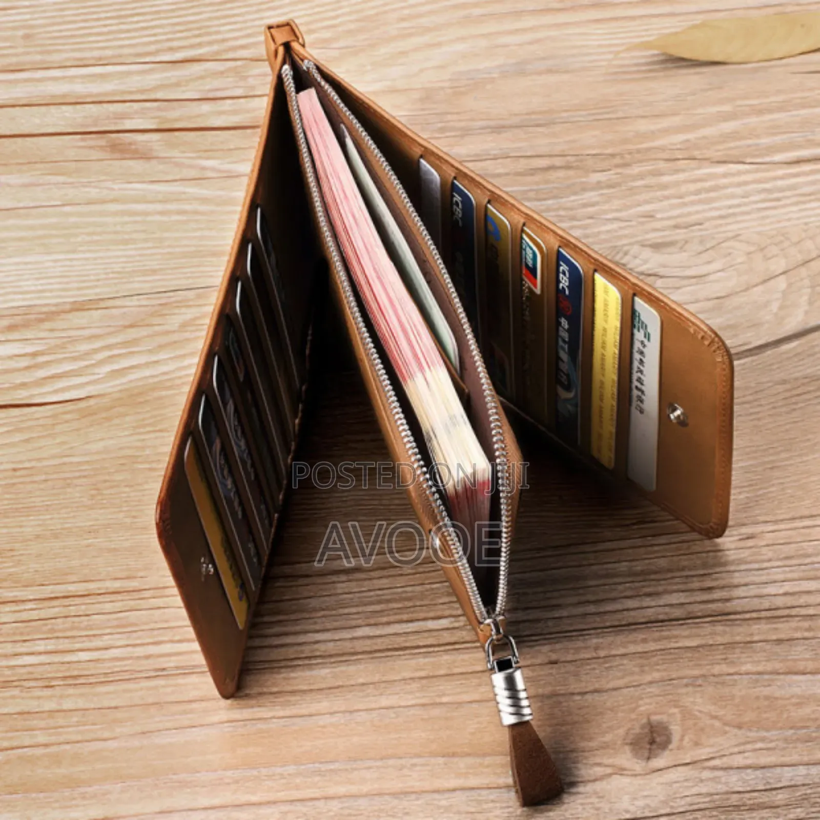 New Men's And Women's Long Double Zipper Multi-function Card Holder