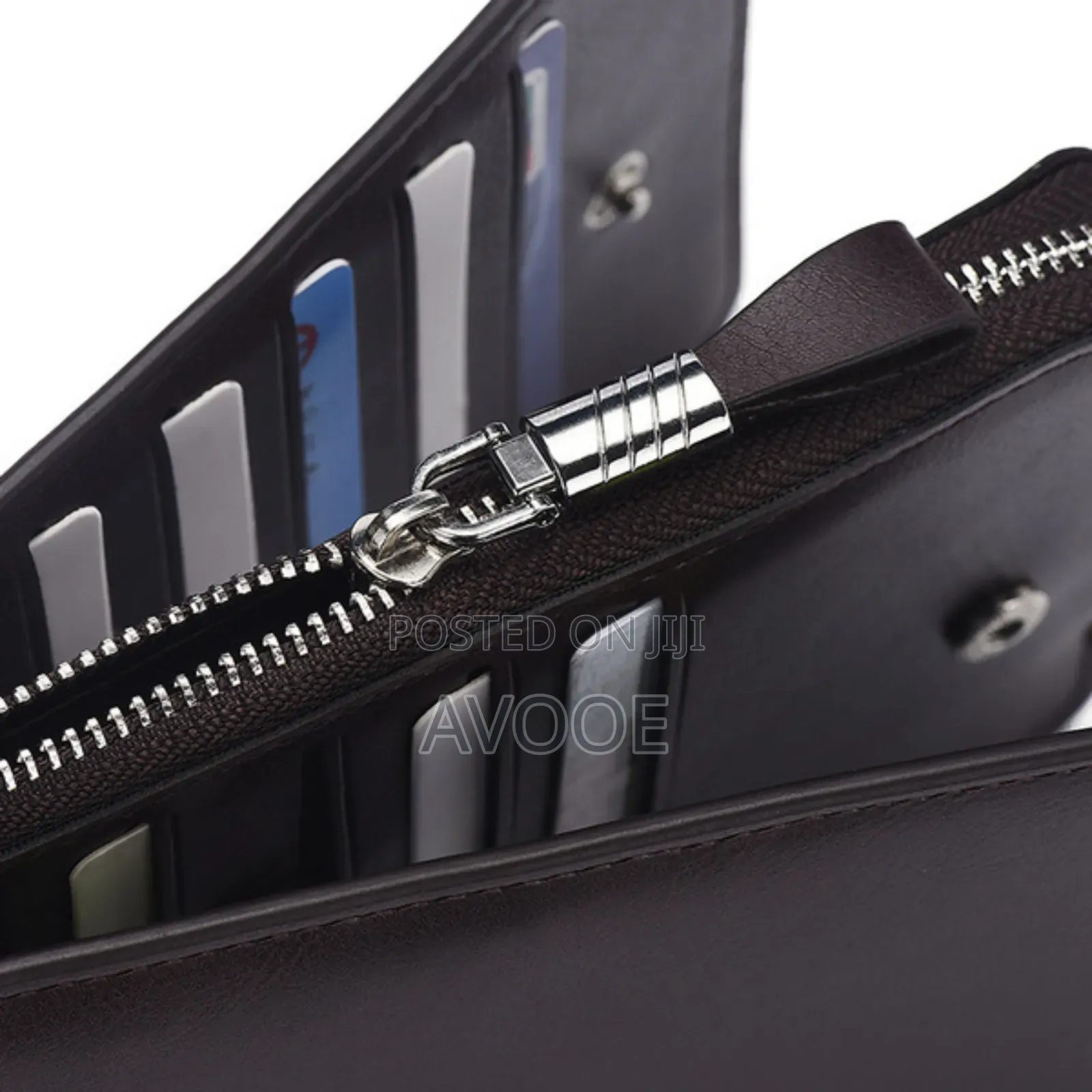 New Men's And Women's Long Double Zipper Multi-function Card Holder