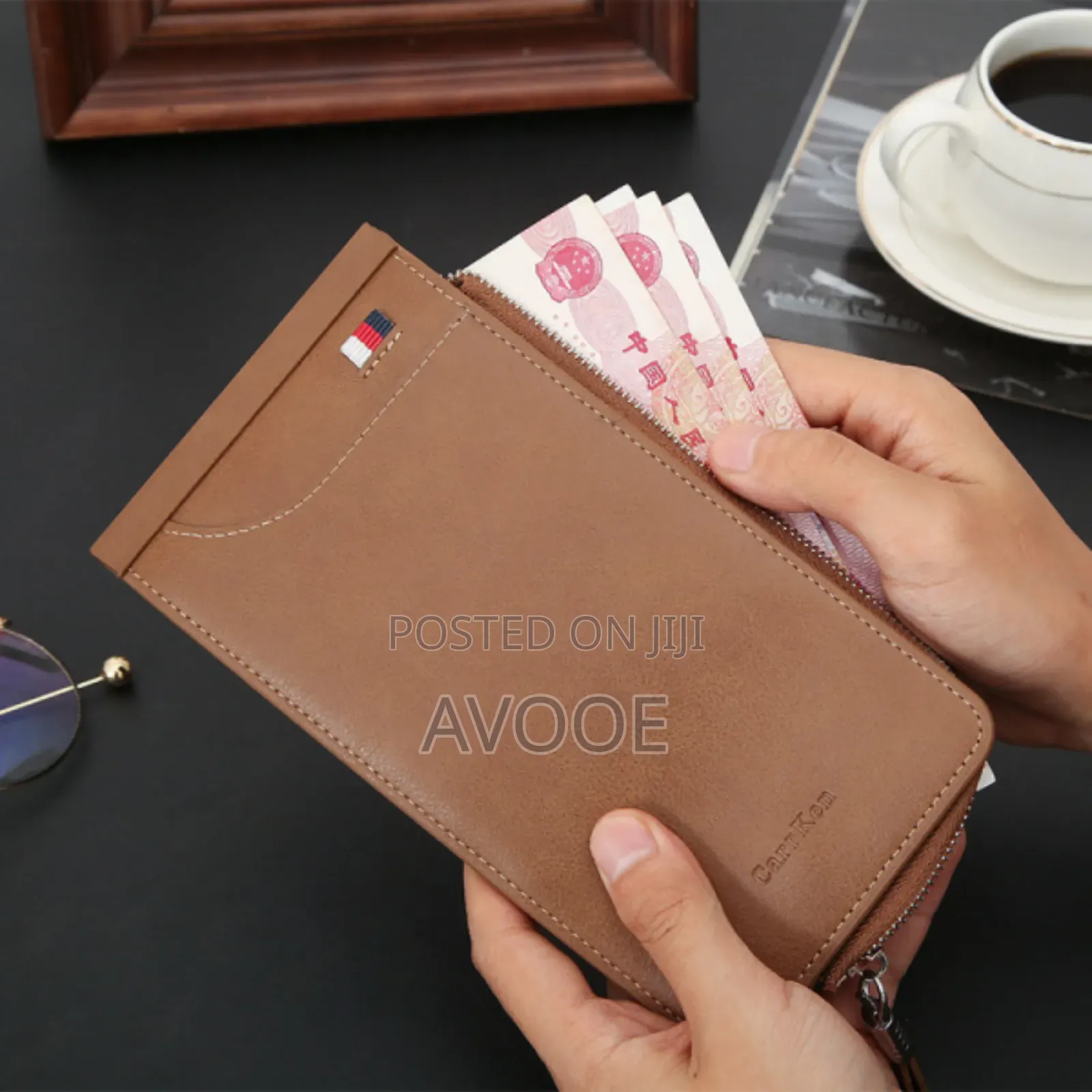 New Men's And Women's Long Double Zipper Multi-function Card Holder