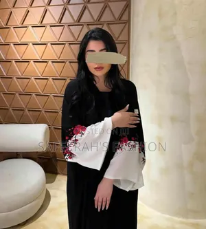 Black With Red Ful Borkha R