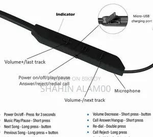 Neck Band Bluetooth Earphone Bn - 235 ( Black)