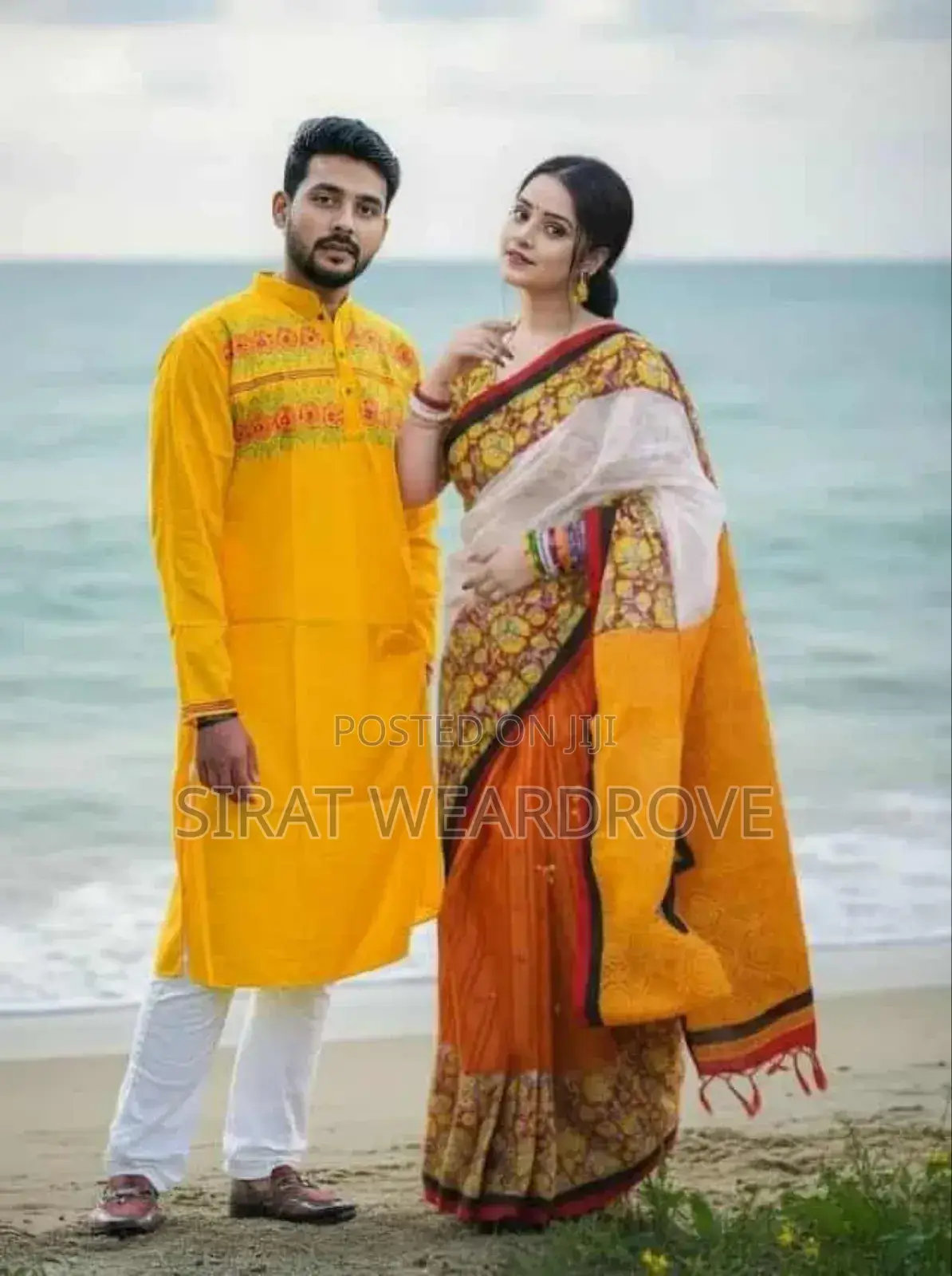 চান্দুরি সিল্ক শাড়ি ও পাঞ্জাবী কাপল সেট r