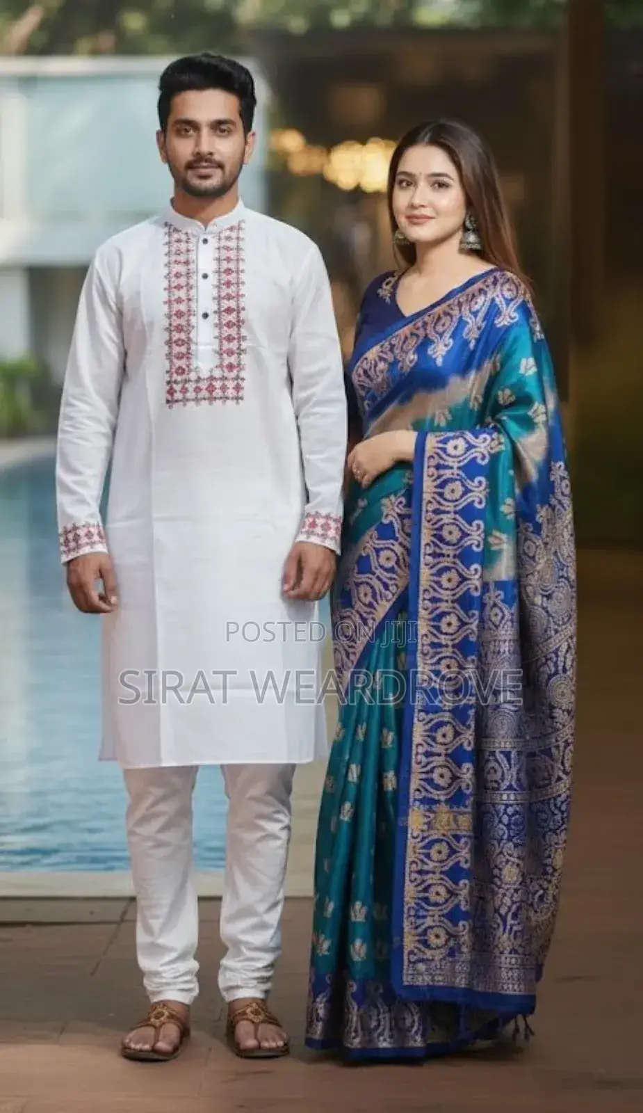 চান্দুরি সিল্ক শাড়ি ও পাঞ্জাবী কাপল সেট r