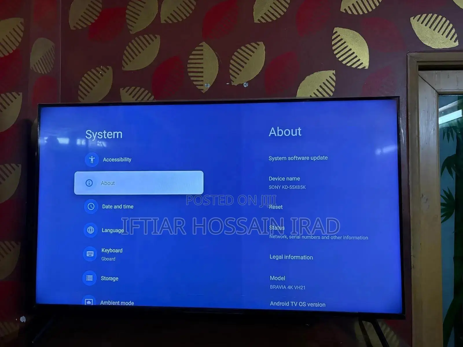 Sony Bravia Kd-55x85k বিক্রি হবে। (55" Inches)