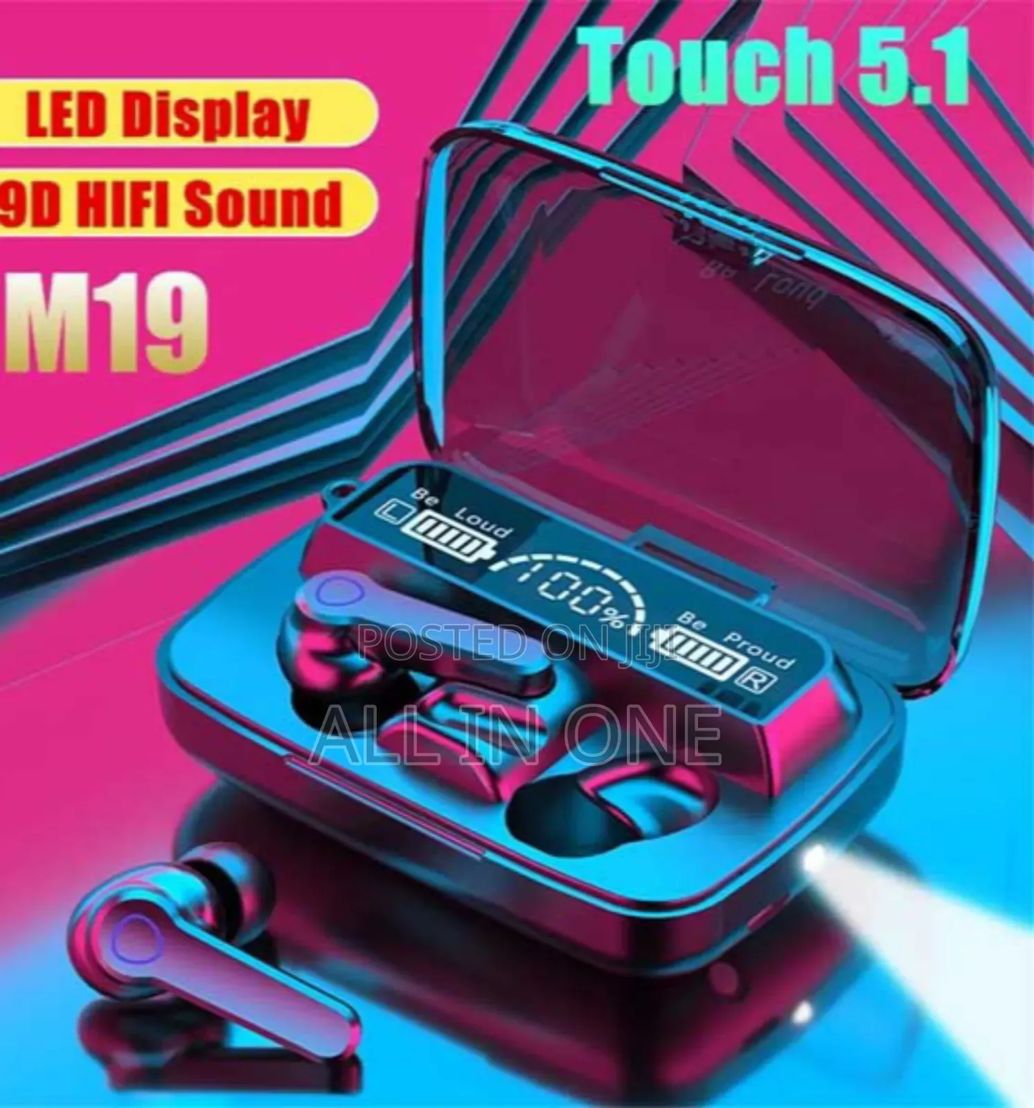 M19 TWS Bluetooth Earbuds (100%) Original