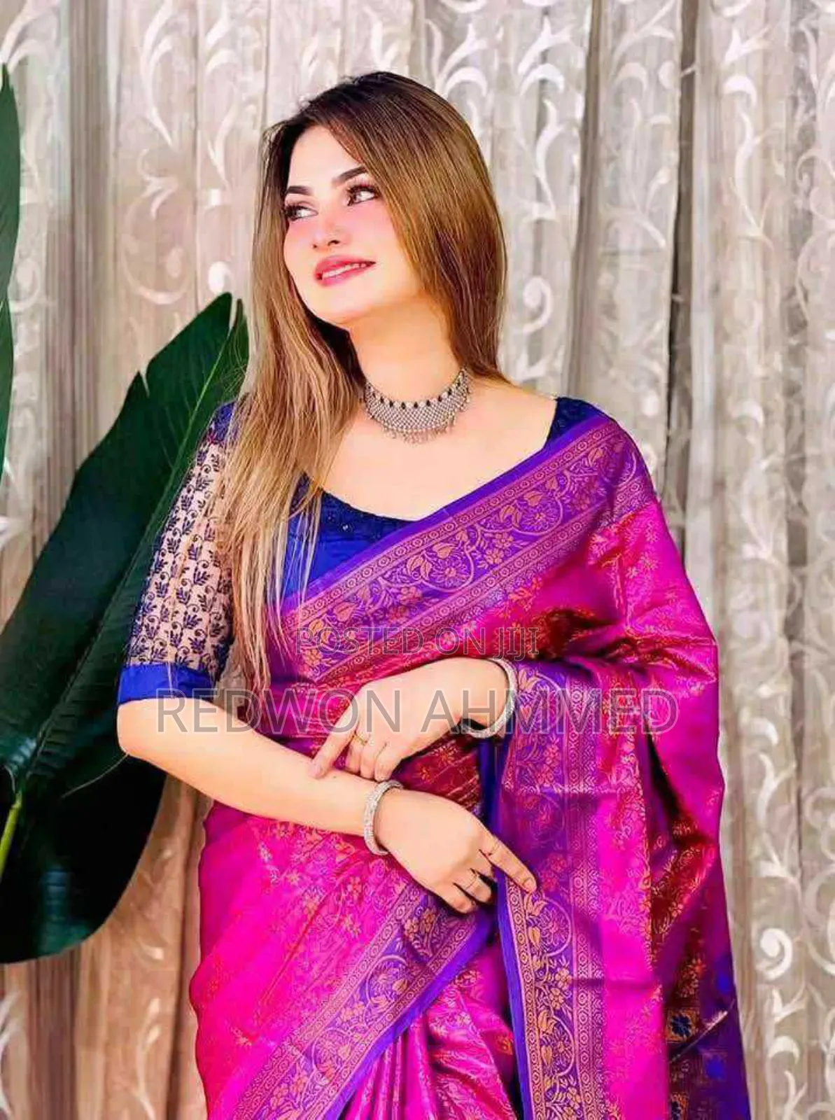 প্রিমিয়াম কোয়ালিটি কালার কন্টাস্ট সফট সিল্ক কাতান শাড়ি