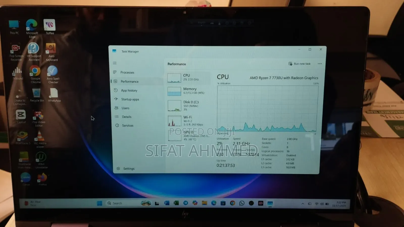 Laptop HP Envy X360 15-Cp0013nr 16GB AMD Ryzen 7 SSD 512GB