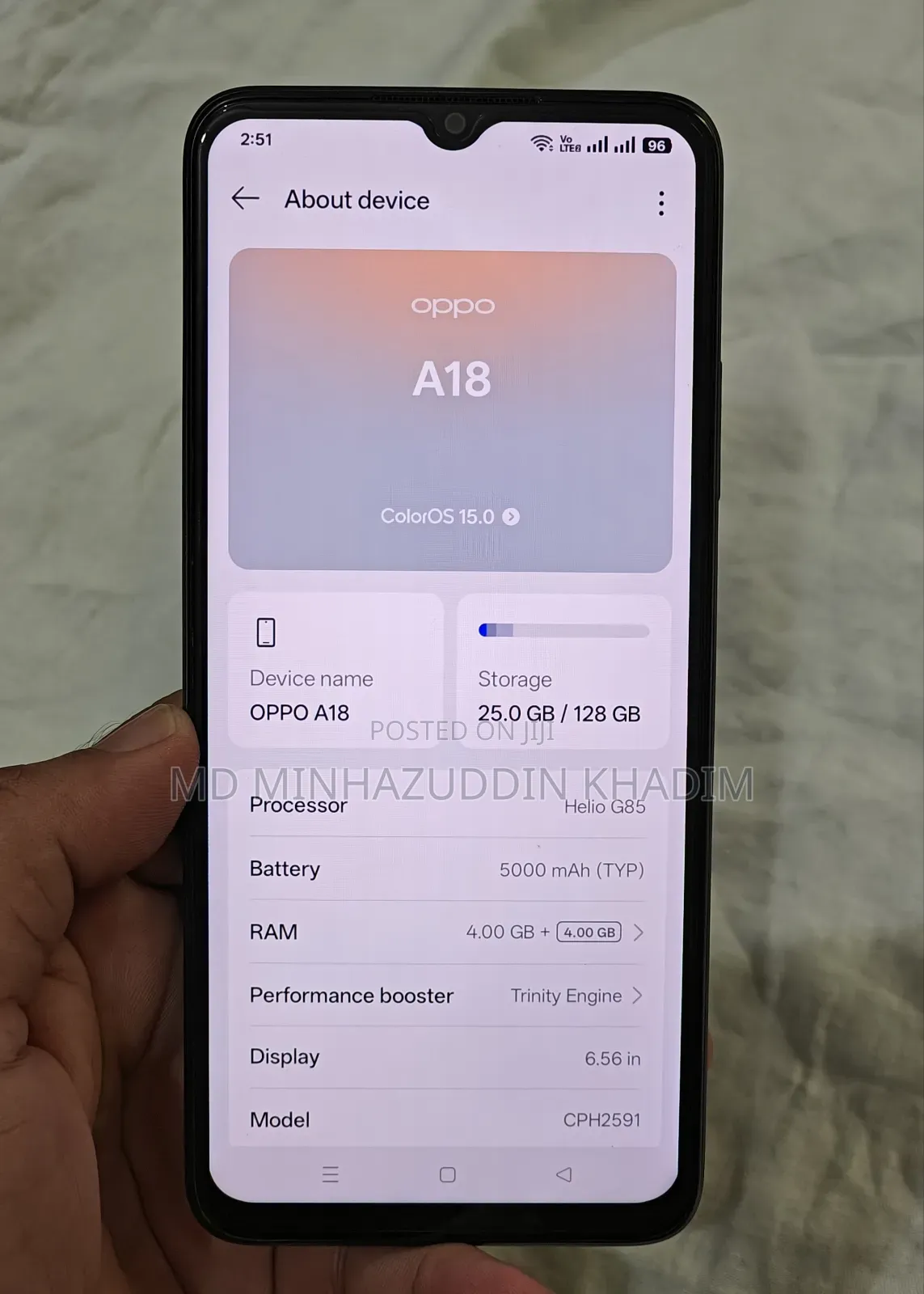 Oppo A18 128 GB Black