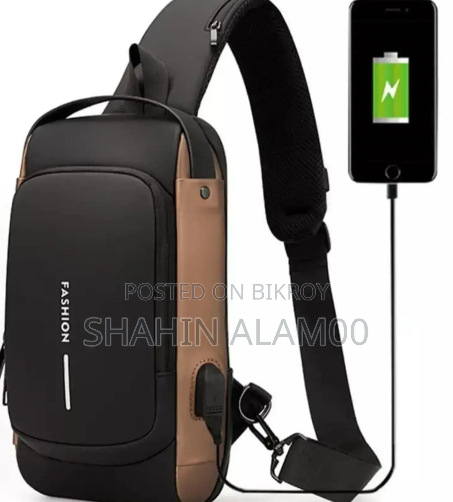 USB Charging Sport Sling Anti-Theft Shoulder Bag