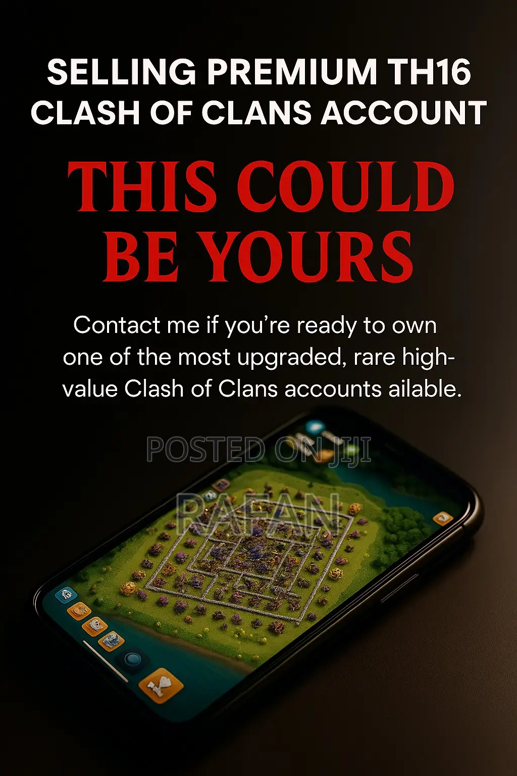 Premium Th16 Clash of Clans Account | 1 Buyer Wins, Others Lose Out