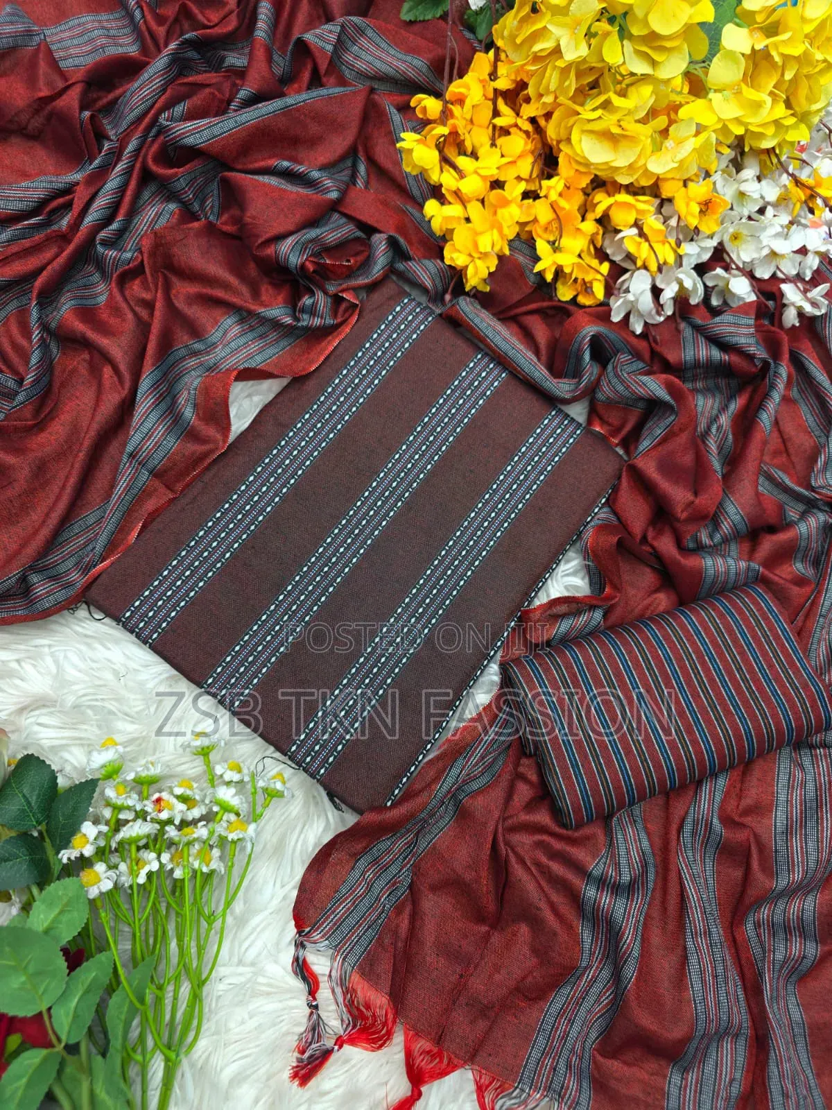 বার্মিজ তাঁত থ্রি-পিস নতুন আপডেট