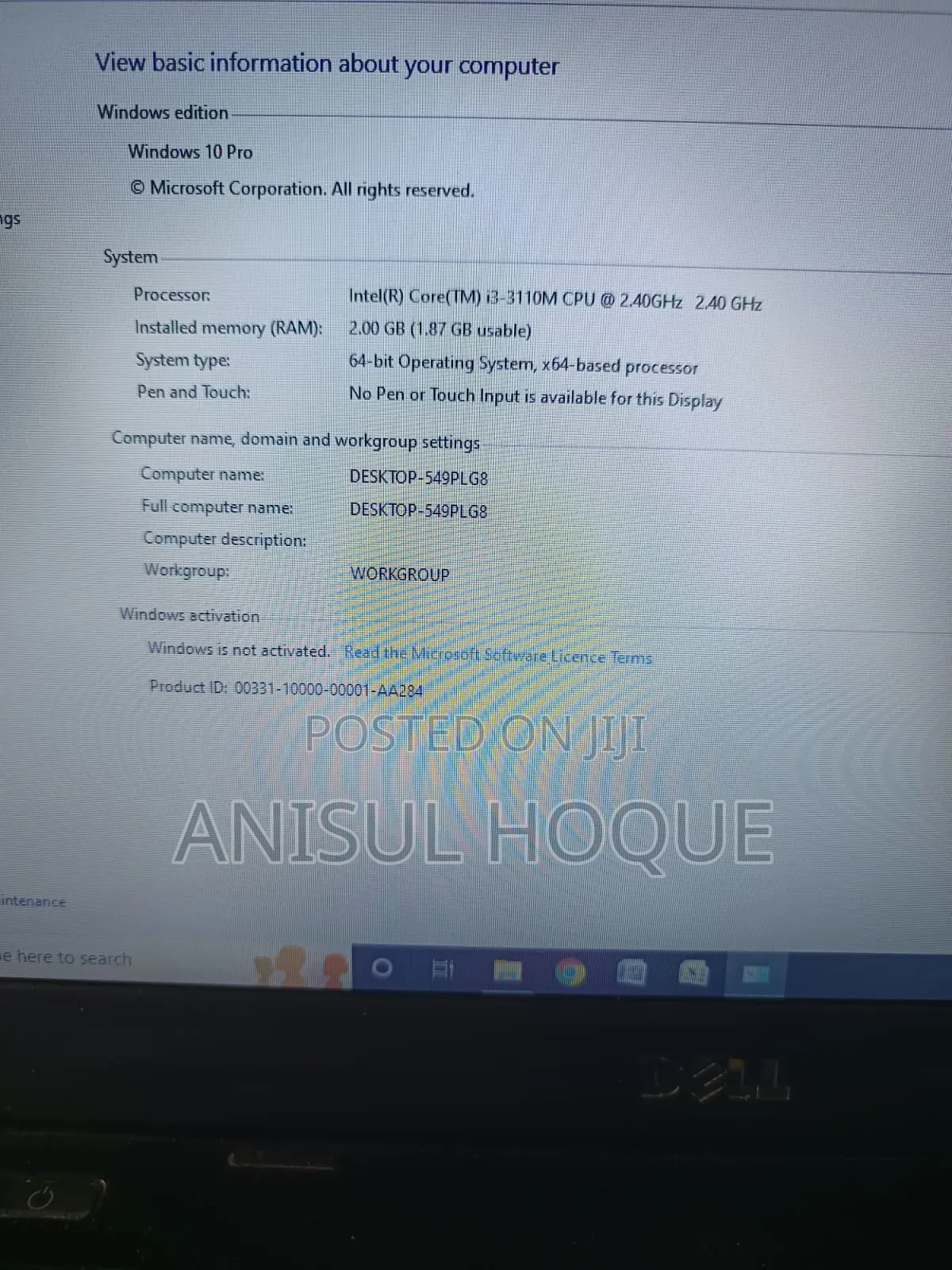 Laptop Dell Inspiron 14 3421 2GB Intel Core I3 HDD 256GB