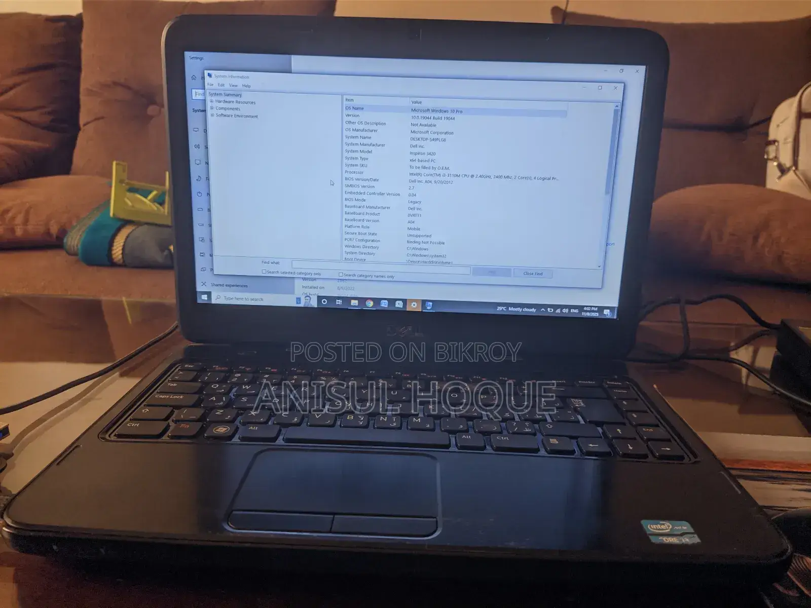 Laptop Dell Inspiron 14 3421 2GB Intel Core I3 HDD 256GB