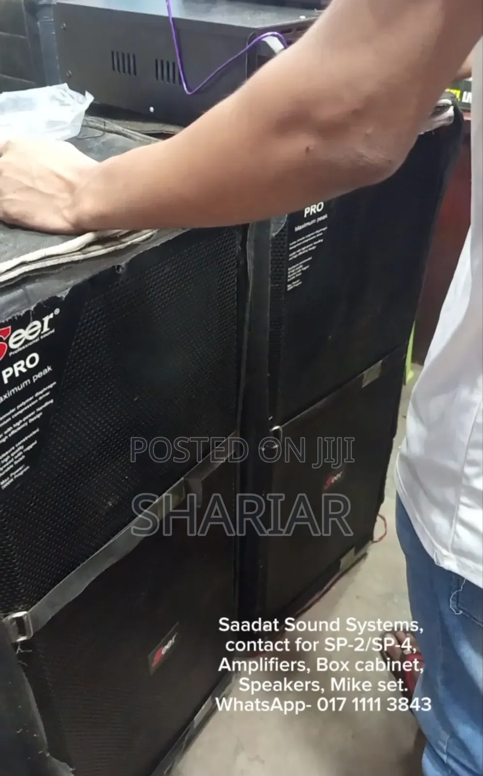 Seer One Pair 16" Speaker Box + 4channel Mixer + Heavy Duty Amplifier.