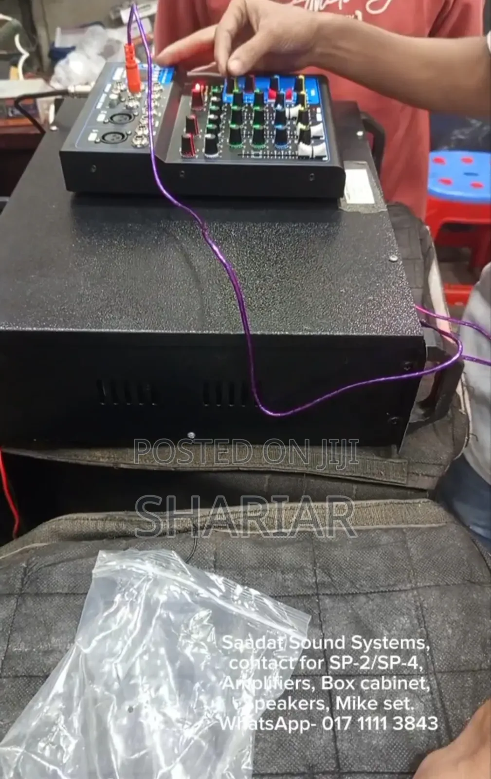 Seer One Pair 16" Speaker Box + 4channel Mixer + Heavy Duty Amplifier.