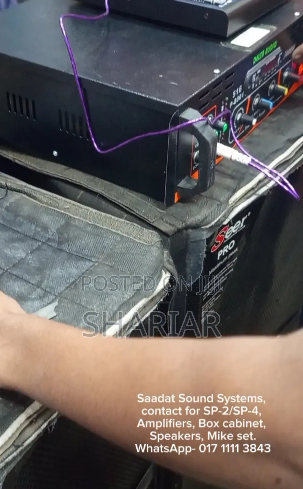 Seer One Pair 16" Speaker Box + 4channel Mixer + Heavy Duty Amplifier.