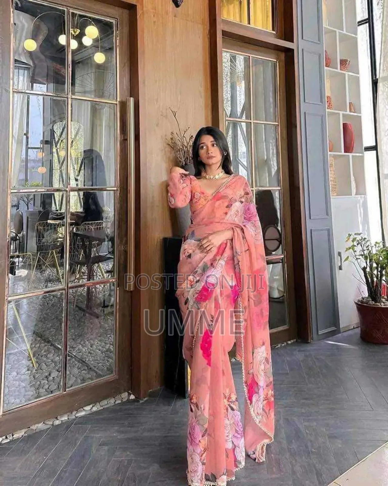 Georgette Pearl Lace Saree