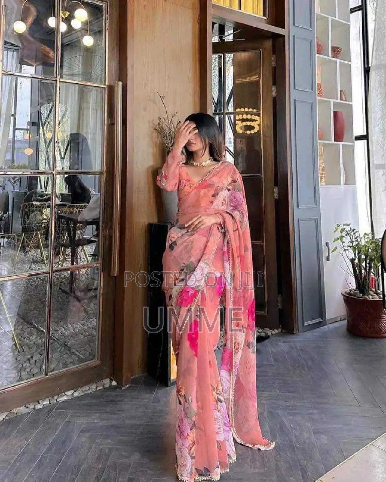 Georgette Pearl Lace Saree