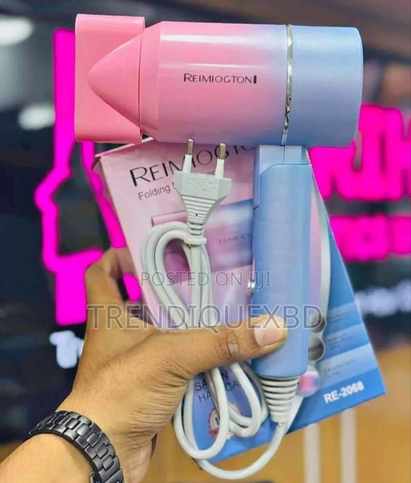 Reimiogton Re-2068 Folding Hair Dryer – 2000w Powerful Ceramic Ionic