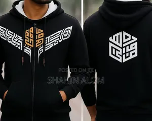 Photo - Stylish Calligraphy Design Hoodie for Men