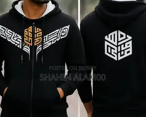 Stylish Calligraphy Design Hoodie for Men