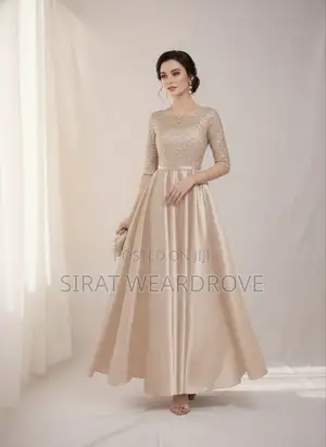 Photo -  লেস এমব্রয়ডারি ওয়ার্ক রেডিমেড সিল্ক পার্টি গাউন (ওয়ান পিস)r