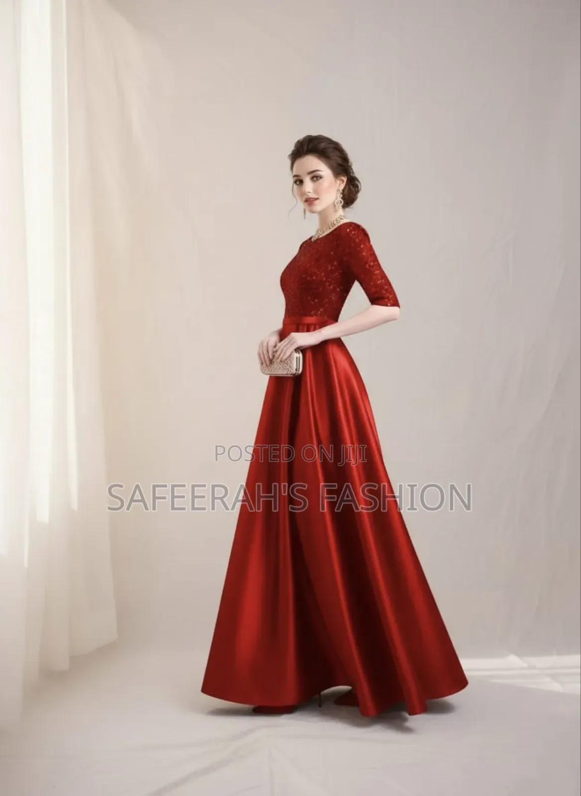  লেস এমব্রয়ডারি ওয়ার্ক রেডিমেড সিল্ক পার্টি গাউন (ওয়ান পিস)r