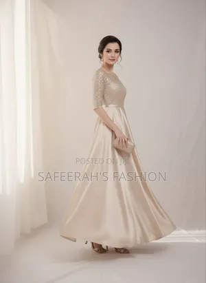  লেস এমব্রয়ডারি ওয়ার্ক রেডিমেড সিল্ক পার্টি গাউন (ওয়ান পিস)r