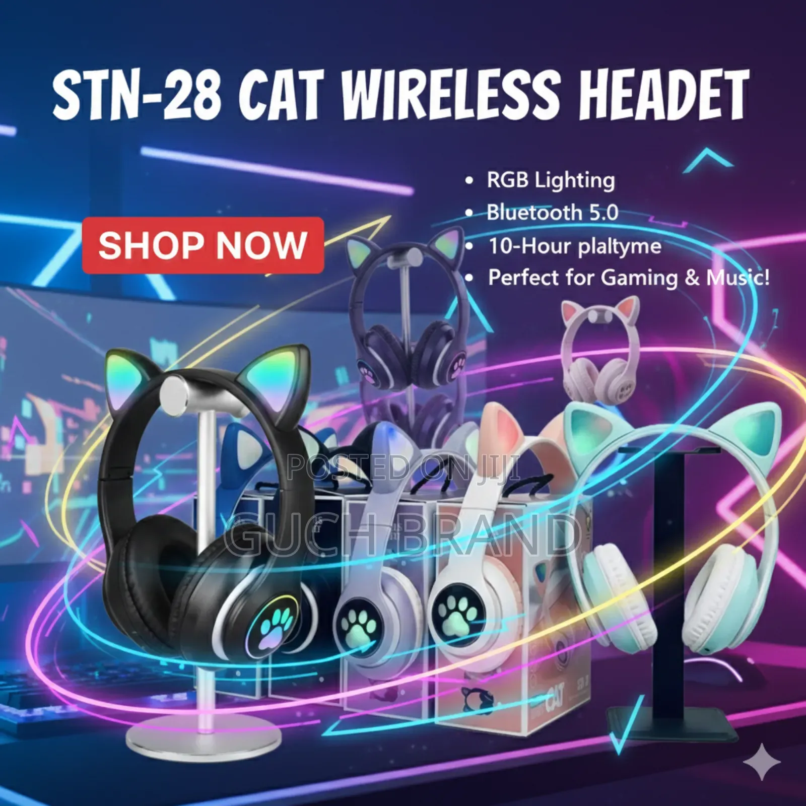 STN-28 Cat Headset: কিউট লাইটিং ক্যাট ইয়ার ডিজাইন