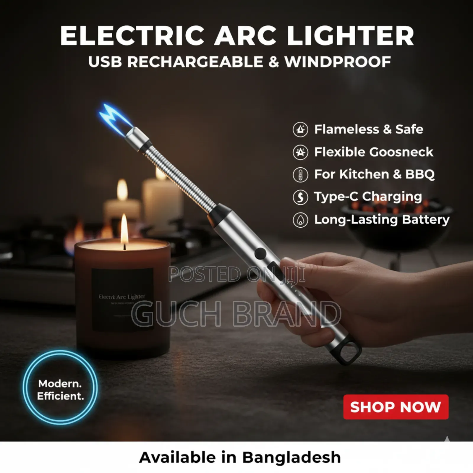 ইলেকট্রিক আর্ক কিচেন লাইটার: Usb চার্জিং, ফ্লেমলেস ও উইন্ডপ্রুফ!