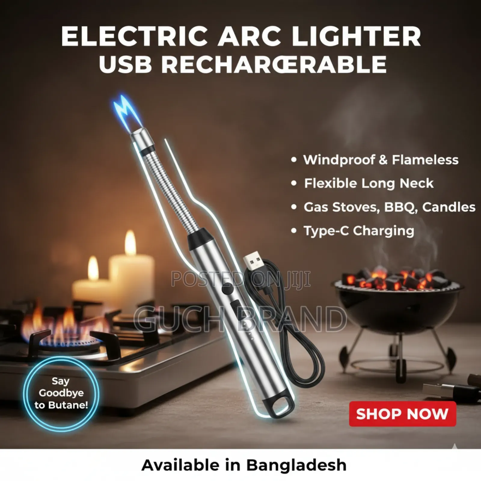 ইলেকট্রিক আর্ক কিচেন লাইটার: Usb চার্জিং, ফ্লেমলেস ও উইন্ডপ্রুফ!