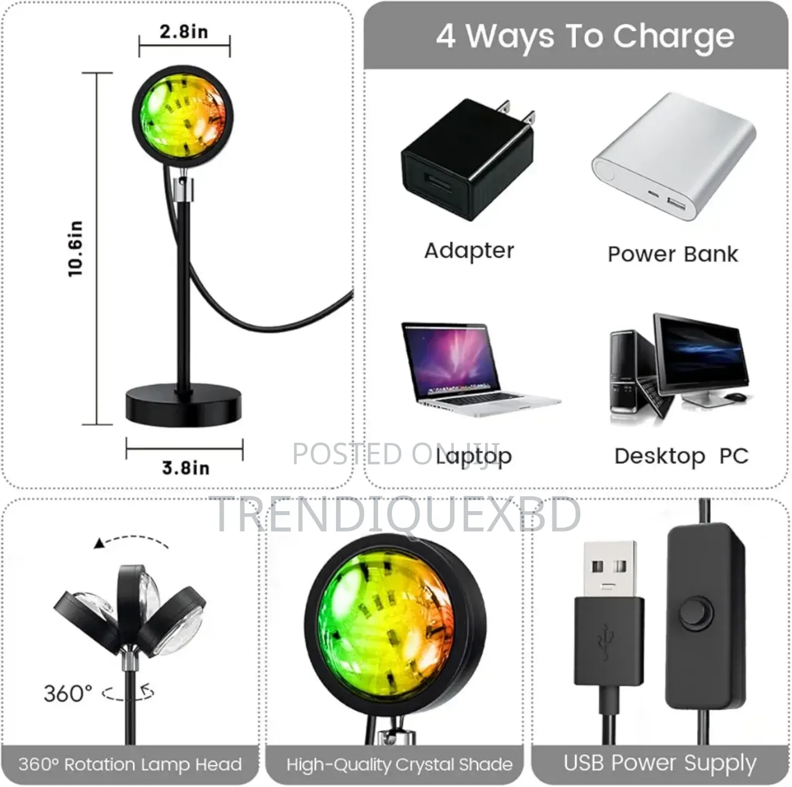 Sunset Projection Lamp – Aesthetic Room Light for Photoshoot