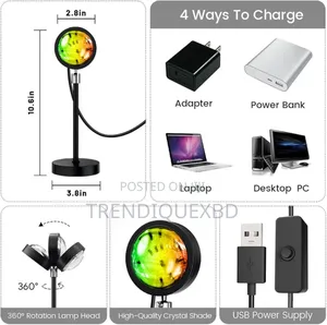 Sunset Projection Lamp – Aesthetic Room Light for Photoshoot