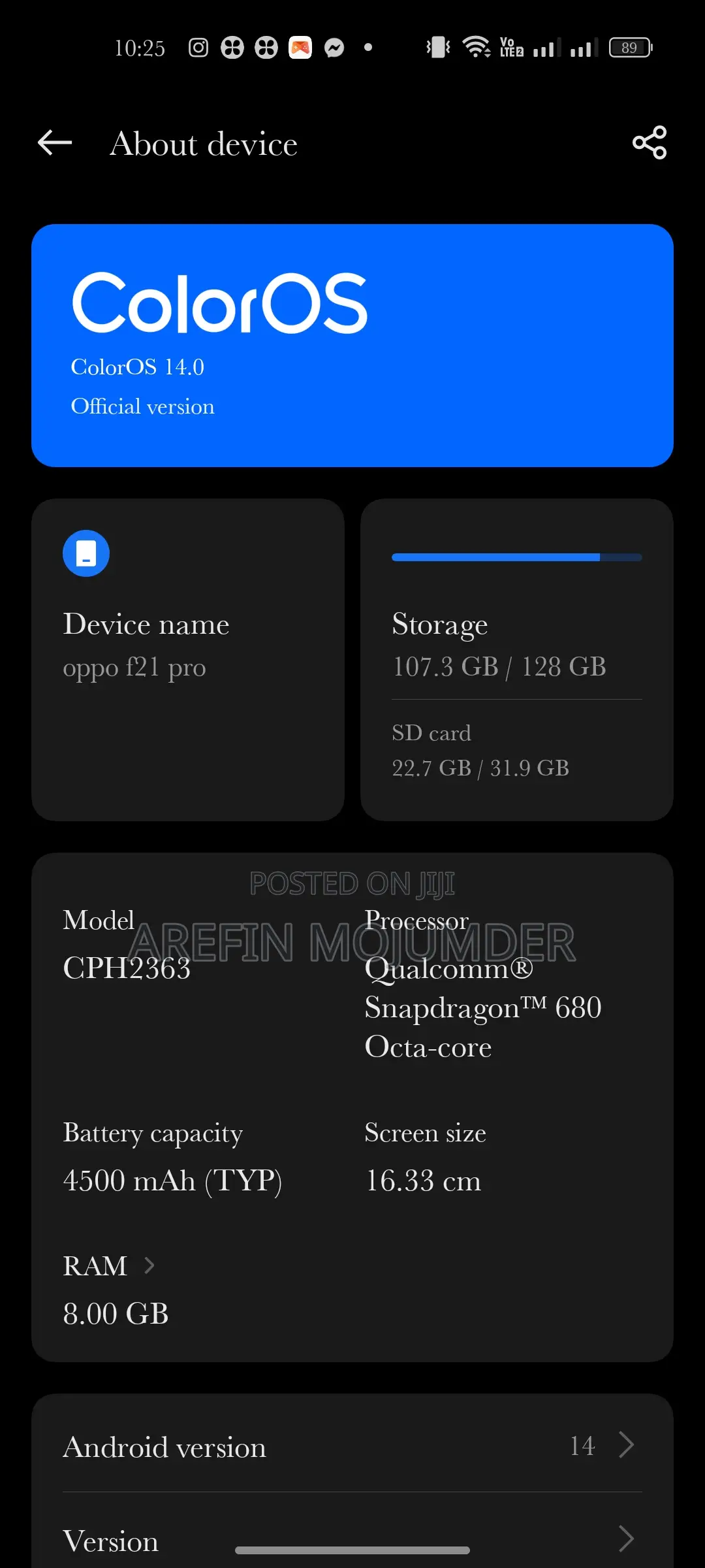 Oppo F21 Pro 128 GB Orange