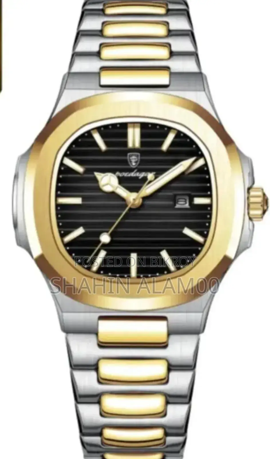 Poedagar 789 Luxury Square Watch for Men Waterproof Luminous Date