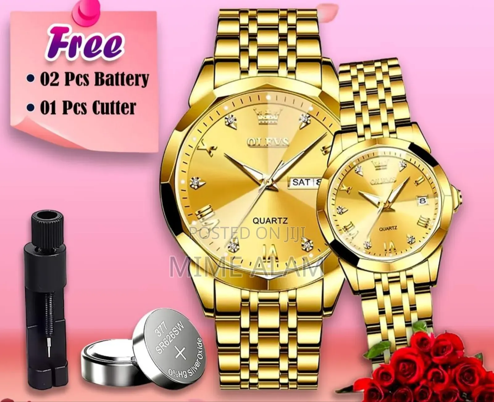 Olevs লাক্সারি কাপল'স ওয়াচ সেট -