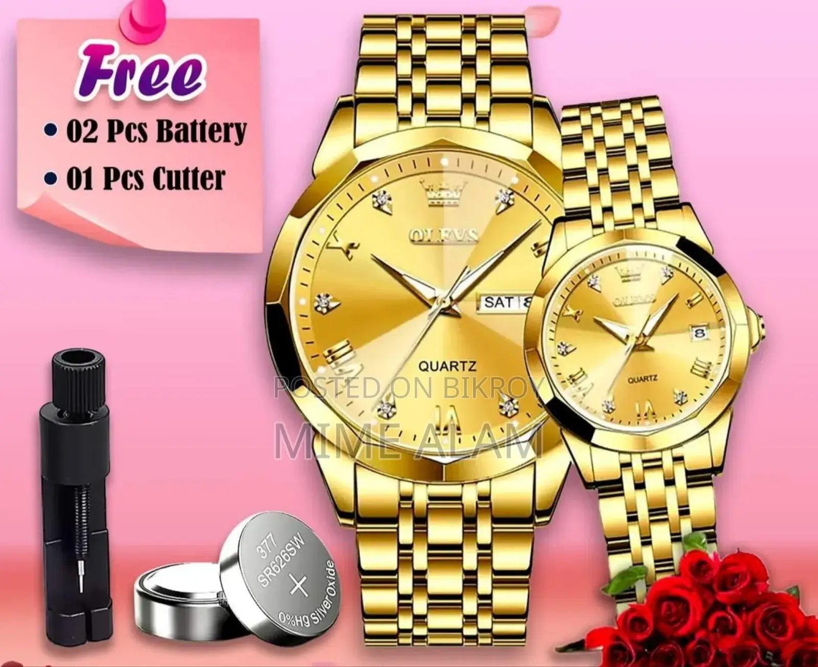 Olevs Luxury Couple's Watch Set