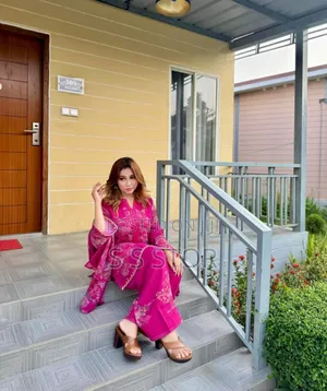 White Gold Georgette Three Piece