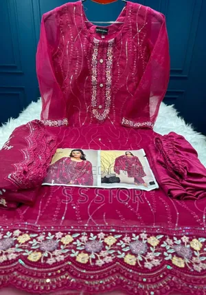 Pakistani White Gold Jorjet Three Peace