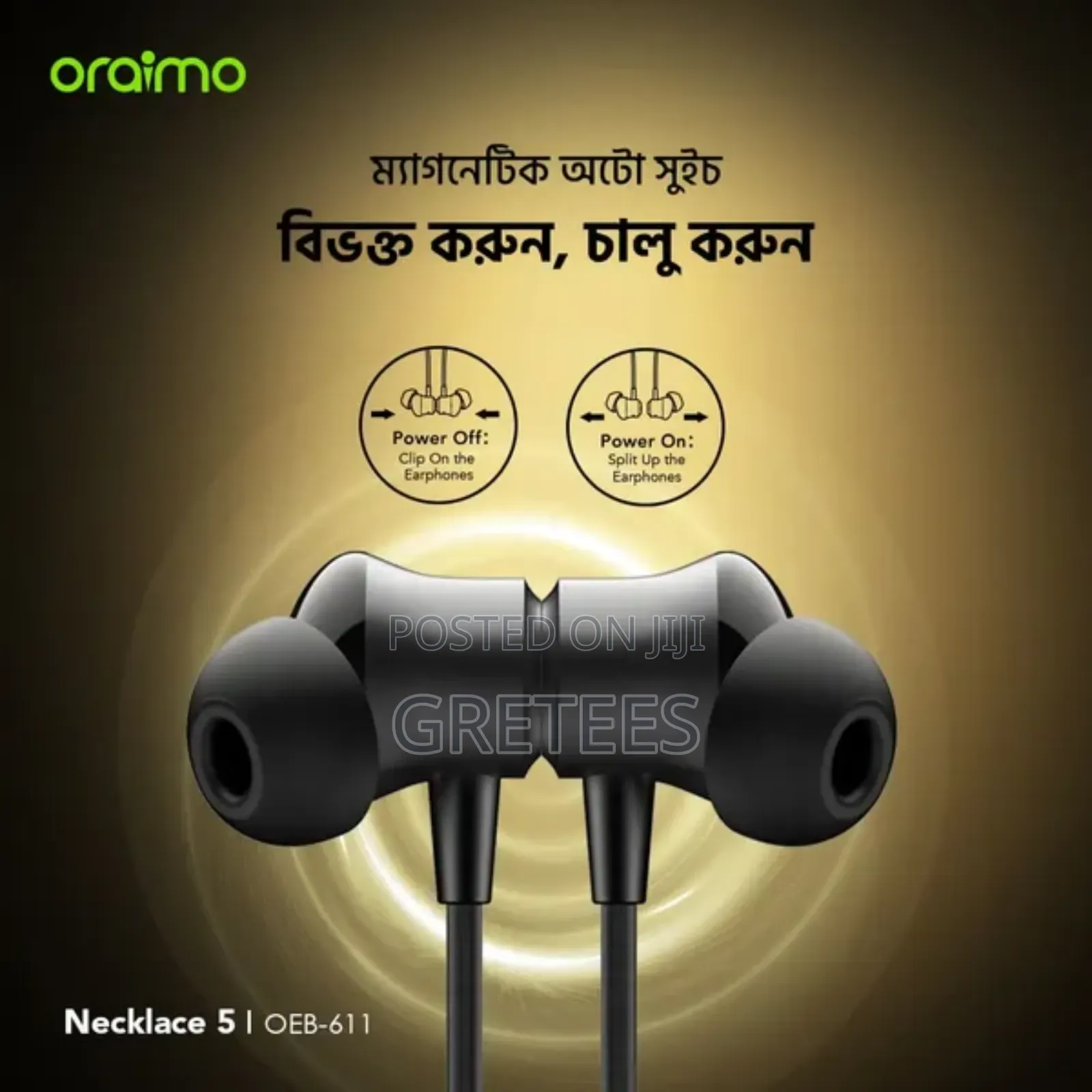 Oraimo Necklace 5 Tahsan Tuned Noise Cancellation Wireless Headphone