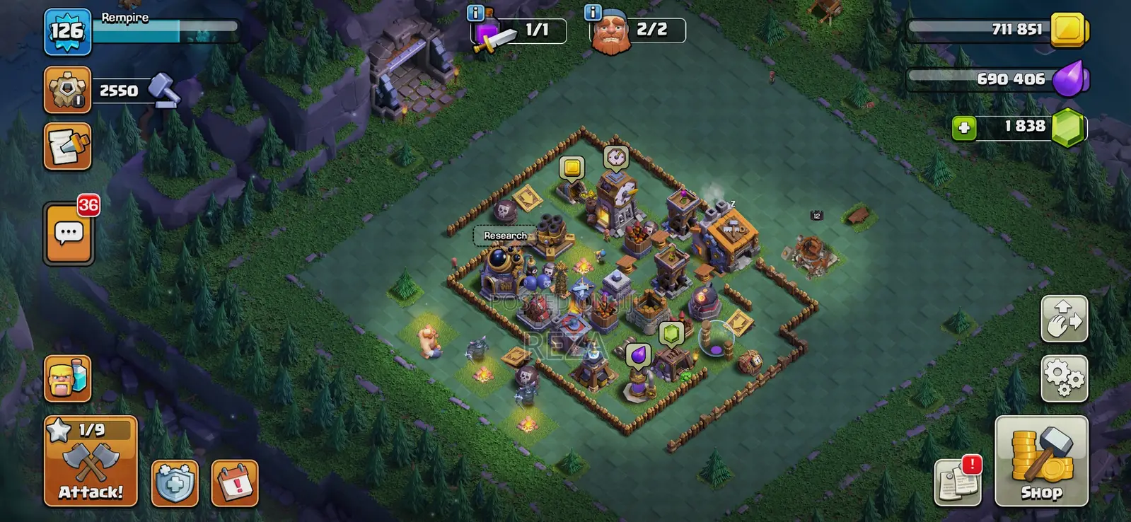 Classh of Clans Account Tawnhall 13