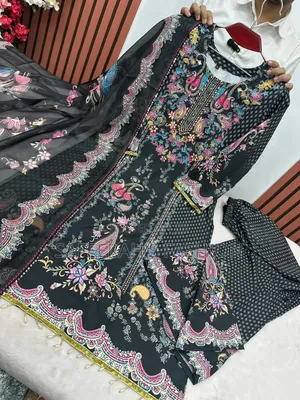 Digital Print Karchupi Work DressR